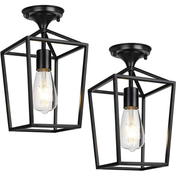 Semi Flush Mount Ceiling Lights Black Industrial Light Fixtures E26 Base Farmhouse Lighting For Porch Hallway Stairway Garage Laundry Room 2 Packs Com - Porch Ceiling Lights Semi Flush Mount Light Fixtures Semi Flush Mount Ceiling Lights Black Industrial Light Fixtures E26 Base Farmhouse Lighting For Porch Hallway Stairway Garage Laundry Room 2 Packs Com - Porch Ceiling Lights Semi Flush Mount Light Fixtures