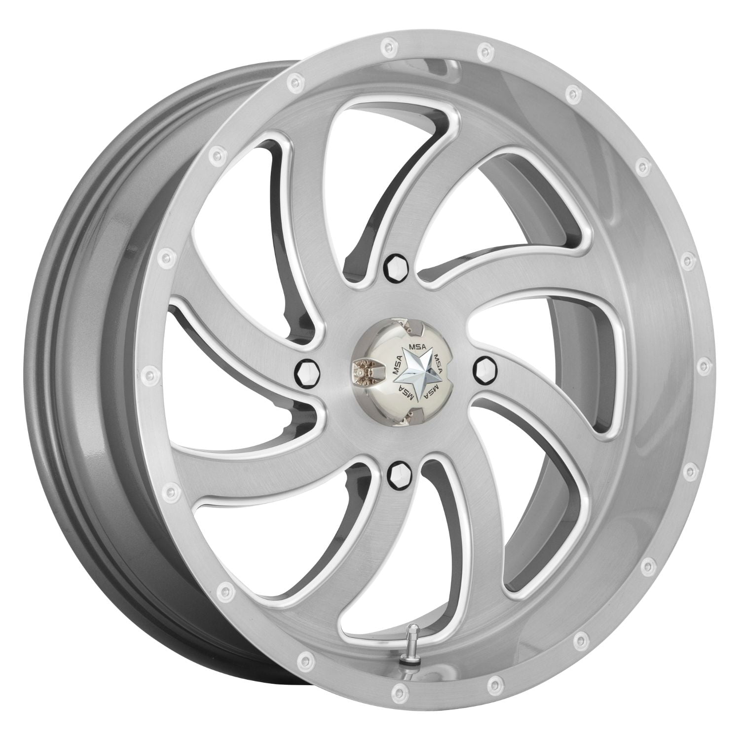 Msa Offroad switch 20x7 4x137 et mm brushed titanium wheel