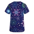 thumbnail image 2 of Midsumdr Womens Scrub Tops Plus Size Tops Holiday Christmas Snow Printed V Neck Shirt Nursing Blouse Tops with Pockets on Clearance, 2 of 3