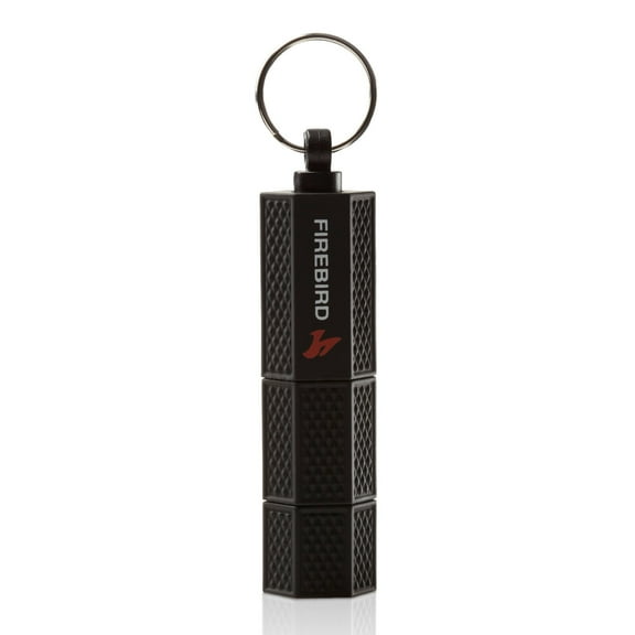 Black Firebird Double Punch Cigar Cutter Keychain w/Stubble Grip Finish - 9120