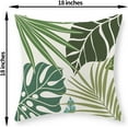 thumbnail image 6 of Summer Pillow Covers 18x18 Inch Set of 2, Green Botanical Tropical Pillowcase Coral Monstera Palm Leaf Throw Pillows Outdoor Decor Farmhouse Cushion Case Linen Decorative for Couch Home Sofa, 6 of 6
