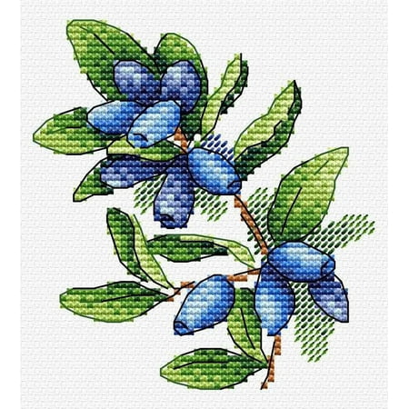 UPC: 4627167305869 | Cross-Stitch Kit Honeysuckle SM-600 Green Blue Needlework By MP Studia Nature Easy