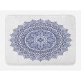 thumbnail image 1 of Blue Mandala Bath Mat, Detailed Intricate Meditative Floral Inspired Circular Motif Pattern, Plush Bathroom Decor Mat with Non Slip Backing, 29.5" X 17.5", Night Blue and White, by Ambesonne, 1 of 2