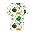 thumbnail image 5 of St.Patrick's Day T-shirt Women - Irish Lucky Clover 3/4 Sleeve Shirt, Fashion Shamrock Green Shirt, Costume for St.Patrick's Day|Style DWhiteXXXL, 5 of 5