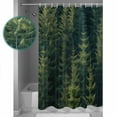 thumbnail image 4 of Green Forest Bathroom Curtain 78 Inch Shower Curtain with Hooks, Pine Tree Summer Botanical Modern Art Waterproof Polyester Bath Curtain Washable Bathtub Curtain 54''x 78'', 4 of 6