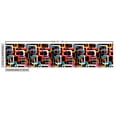 thumbnail image 3 of Ambesonne Geometric Fabric by the Yard Upholstery, Rectangle Pattern Rustic, 5 Yards, Brown Scarlet Sea Blue, 3 of 5