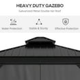 thumbnail image 5 of Outsunny Patio Gazebo 10' x 10', Netting & Curtains, 2 Tier Double Vented Steel Roof, Hardtop, Ceiling Hooks, Rust Proof Aluminum, Light Gray, 5 of 11