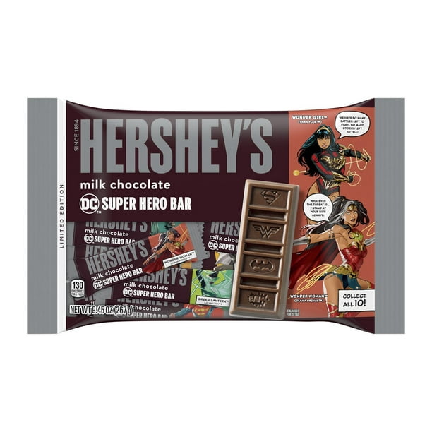 HERSHEY'S, DC Super Hero Bar Milk Chocolate Candy Bars, Halloween,  oz,  Bag (Packaging and Selection May Vary) 