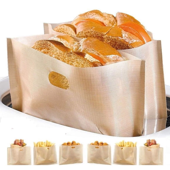 Sacs pour Grille-Pain Antiadhésifs Réutilisables et Résistants à la Chaleur, Faciles à Nettoyer, Parfaits pour les Sandwiches au Fromage Grillé (10)