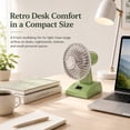 thumbnail image 4 of Sourcingbay 4 Inch Vintage Mini Desk Fan, Retro Quiet Portable USB Desktop Fan, Dual Speed, Oscillating, Green and Silver, 4 of 11