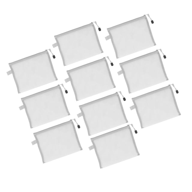 10 Pcs Mesh Zipper Document Pouch Nylon A5 Size 9.4x7.1 Inch Organizer Bag for Office School Travel Portable File Storage Multipurpose Holder with 10 Pieces Set