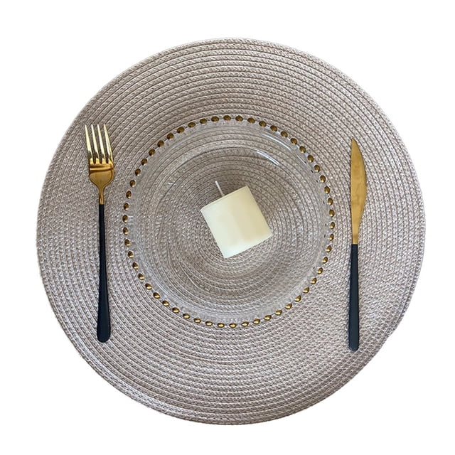 Tapis de Table Ronds Premium Tissés Parfaits pour les Repas de Noël Faciles à Nettoyer