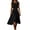 Black(Sleeveless Dress), variant on VEKDONE Womens Cotton Linen Midi Dress 3/4 Sleeve Crewneck Smocked Waist A Line Dresses Summer Loose Fit Pleated Flowy Casual Dress Army Green XL