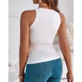 thumbnail image 4 of CHICME Womens Built in Bras Tank Tops Sleeveless Casual Shirts Racerback Ribbed Tank Top White-S, 4 of 8