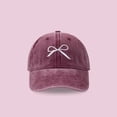 thumbnail image 5 of Xfvqtps Womens Baseball Cap Bow Embroidery Adjustable Soft Top Vintage Fashion Versatile Sunshade Summer Peaked Cap Wine, 5 of 6