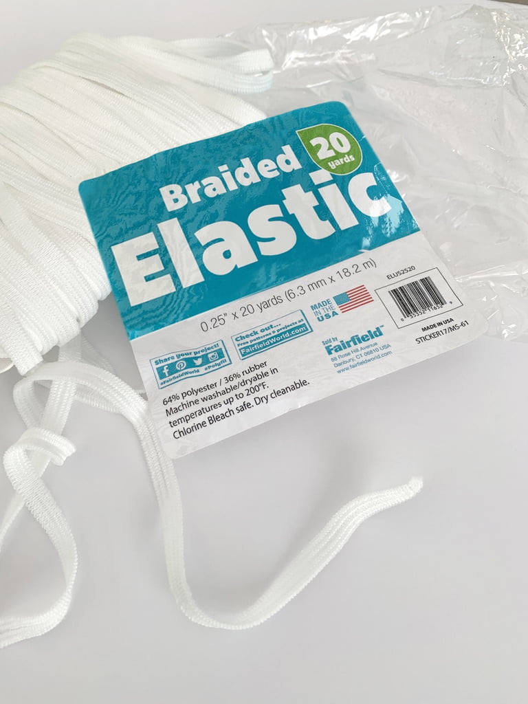 Basic 1/4" Braided Elastic 20 Yards, White