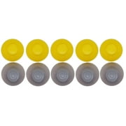 Games&Tech 10 Joystick Analog Stick Caps Covers 5 Left (Grey) and 5 Right (Yellow) Replacement Parts for Nintendo GameCube Controller