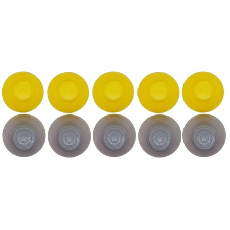 Games&Tech 10 Joystick Analog Stick Caps Covers 5 Left (Grey) and 5 Right (Yellow) Replacement Parts for Nintendo GameCube Controller