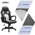 thumbnail image 2 of Homall Gaming Chair Leather Office Chair High Back Ergonomic Adjustable Swivel Executive Computer Chair Rolling Task,White, 2 of 7