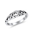 thumbnail image 3 of Celtic Moon Triquetra Knot Ring Band Round 925 Sterling Silver Size 10, 3 of 6
