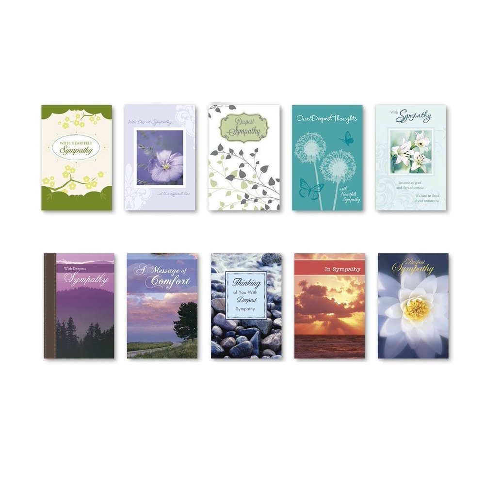 BTHERE Boxed Sympathy Cards Bulk with KJV Scripture Flowers Rocks