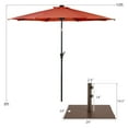 thumbnail image 2 of Gymax Parasol de Marché pour Table de Patio de 10 Pi avec 24 Lumières DEL Solaires et Base Robuste Orange, 2 of 10