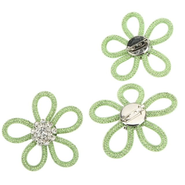 Sac 3 Pcs Broche à Chaussures Couleurs Mignonnes 6cm Strass Grand Forme de Fleur Broche pour Chaussures Sac Robe de Mariage