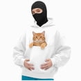 thumbnail image 3 of NOLDARES Cat Pouch Hoodie for Women Kangaroo Pocket Dog Pouch Sweatshirts Pet Carrier Pullover Animal Holder Long Sleeve Tops,White,XL, 3 of 6