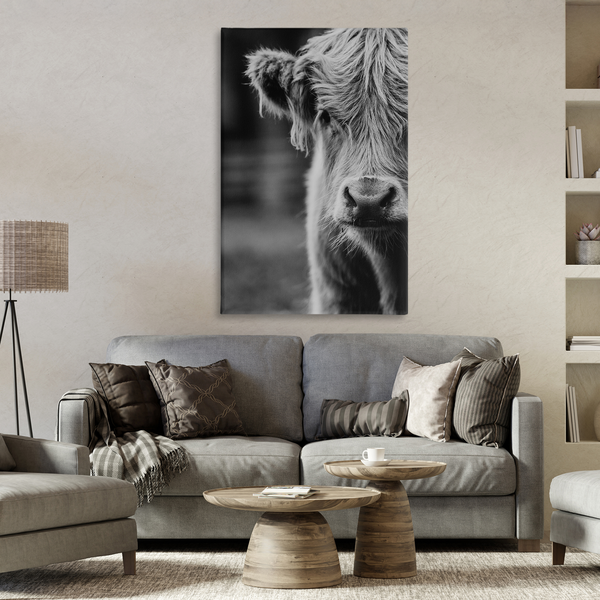Baby Cow Face Canvas Wall Art, design by Amy Carroll