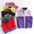 thumbnail image 4 of LYMAYTER Boys Girls Warm Vest for Kids Toddler Solid Color Tank Boys Sleeveless Cardigan Jacket for 1-12 Years, 4 of 7
