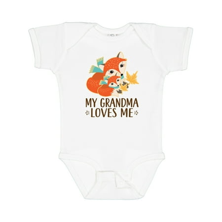 

Inktastic Grandma Loves Me Woodland Fox Gift Baby Boy or Baby Girl Bodysuit