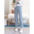 thumbnail image 4 of LAVA Women's Plush Pajama Pants Fuzzy Warm Lounge Pants Fleece Soft PJ Pants Jogger Trousers Blue, 4 of 8