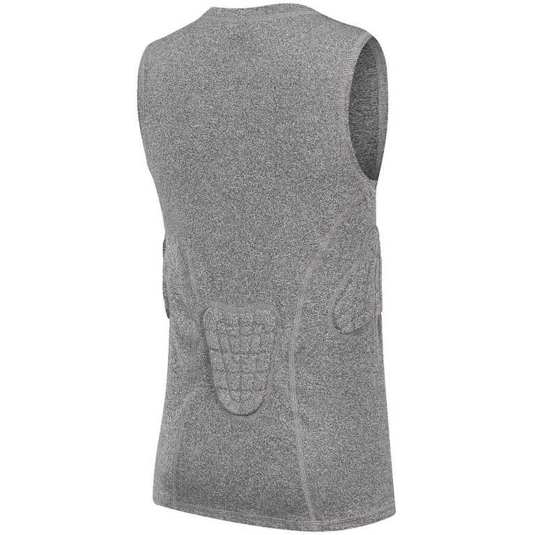TUOYR Padded Compression Shirt Chest Protector Heart Guard Sternum Protective Sleeveless Vest for Football Baseball Lacrosse and Goalies - Youth & Adult Sizes : Sports & Outdoors