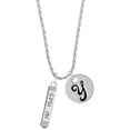 thumbnail image 1 of Delight Jewelry Silvertone Spin On Bar Silvertone Script Initial Disc - Y - Charm Necklace, 20"+3", 1 of 4