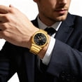 thumbnail image 4 of Men's Stainless Steel Quartz Dress Watch with Luminous & Date Calendar, Water-Resistant Business Wristwatch for Office, Travel & Formal Wear, 4 of 5