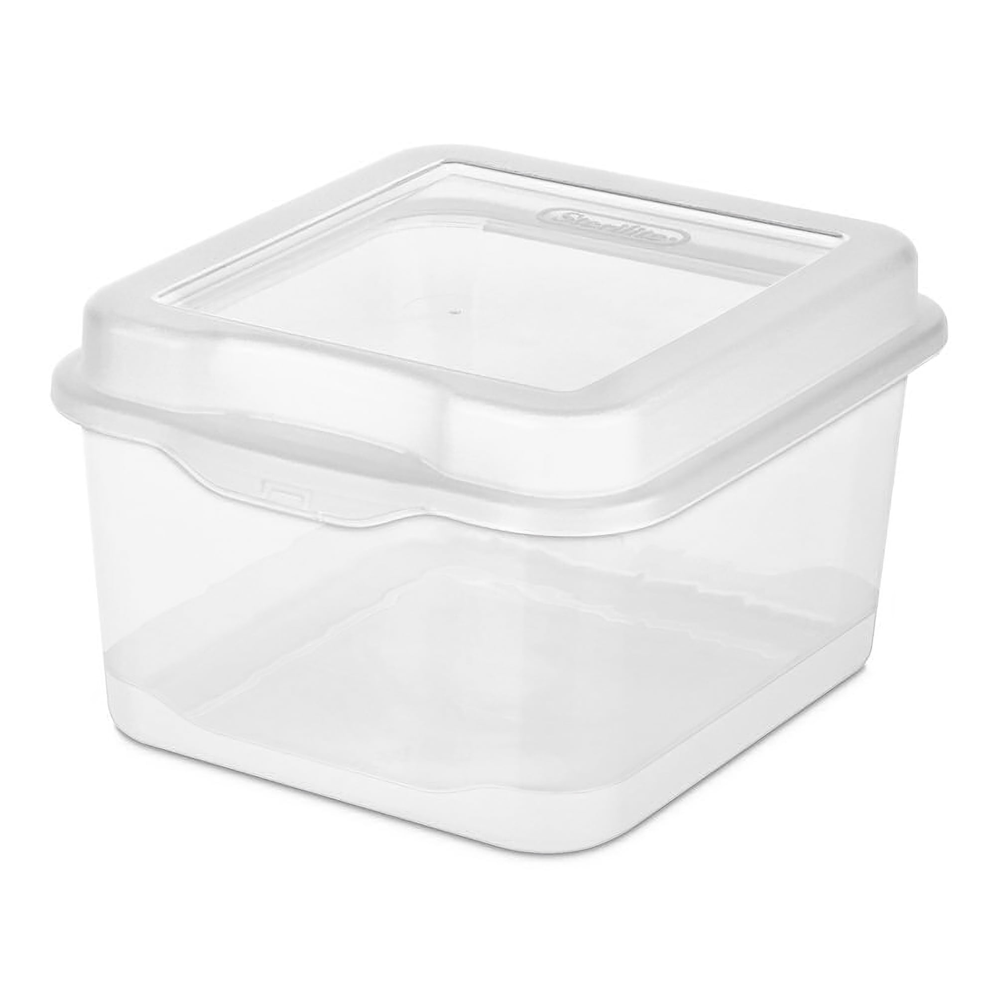 Stacking Box Clear /Hinged Lid Pet Food Storage Loose Bin Container Box set of 5 