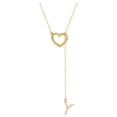 thumbnail image 2 of HOARBOEG Heart Slip Chain Necklace For Women, A-Z Initial Zirconia Inlaid Pendant Charm Choker Statement Gift Jewelry, 2 of 4