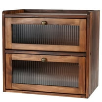 Double-Layer Pine Wood Bread Box, Flip Lid Bread Storage, Kitchen Pastry Organizer, Large Capacity, Easy Assembly, Natural Finish Bread Keeper