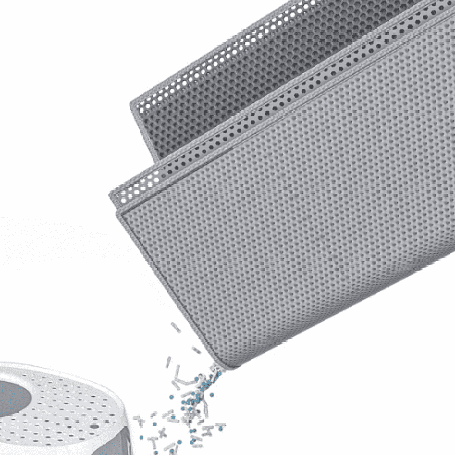 Cat Litter Box Mat: 36"x 30" Waterproof Kitty Cat Litter Trapping Mat, Easy-clean Double-layer Scatter Control Pad Rug (Grey)