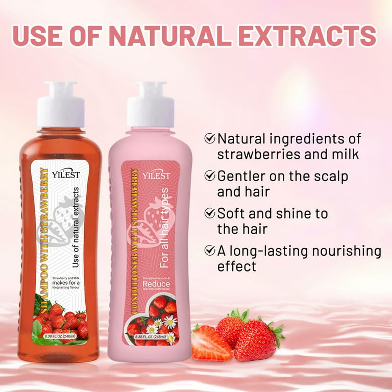 SDJMa Strawberry Shampoo and Conditioner Set, with