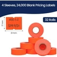 thumbnail image 3 of Perco 2 Line Fluorescent Red Labels - 4 Sleeve, 24,000 Blank Pricing Labels for Perco 2 Line Price and Date Guns, 3 of 7