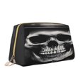 thumbnail image 2 of Gaeub Black White Hat Skull Printed Travel Cosmetic Bag,Makeup Bag, Large Capacity Toiletry Bag for Women, Portable Pouch Make Up Organizer with Zipper and Divider, 2 of 8