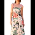 thumbnail image 3 of Vestido Fluido Sin Mangas con Cuello Cuadrado y Estampado Floral para Mujer. Vestido Maxi de Corte A. y Rojo M, 3 of 10