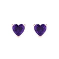 thumbnail image 3 of Clara Pucci 1Ct Natural Amethyst Heart Cut VVS1 Push Back Stud 18k Solid hypoallergenic Gold Designer Earrings For February, 3 of 7