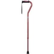 Hugo Adjustable Offset Handle Cane with Reflective Strap, Rose
