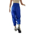 thumbnail image 5 of Women's Sports Trousers Trendy Elastic Waist Street Jogger Lightweight Non-Elastic Nylon Workout Jogging Bottoms Lounge Trousers with Pockets, 5 of 7