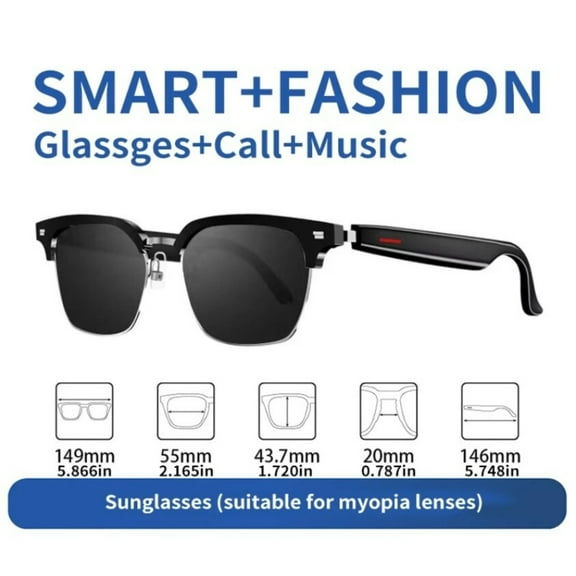 CAMOTUSE Smart Glasses Bluetooth Polarized Sunglasses Speaker Voice Assistant Headphones NEW
