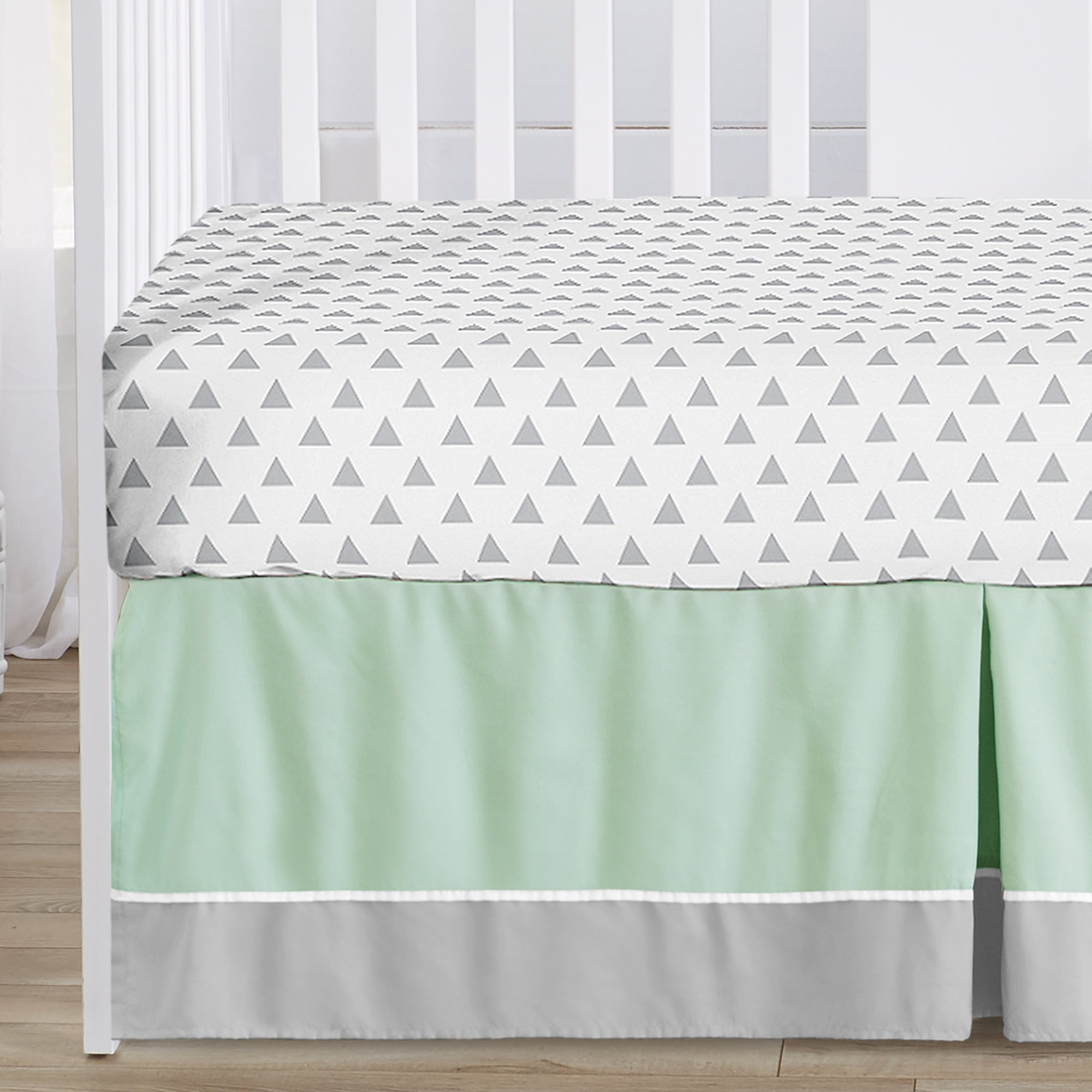 Sweet Jojo Designs Mod Arrow Grey Blue and Green 4 Piece Crib Bedding Set