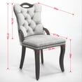 thumbnail image 3 of S-HOME Velvet Dining Chairs Set of 2 with Handmade Tufted Trim and Vintage Copper Nail Decoration,Gray, 3 of 12