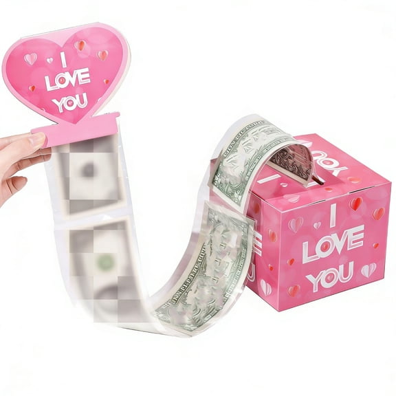 Valentine's Day Gifts $10 & Under Nkmbld Valentine's Day Money Roll Gift Box for Love Pull Out Kit, Surprise Love Money Pull Box Explosion, Gifts for Her